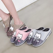 여성신발 고양이 스웨이드 안감퍼 슬리퍼