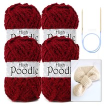 [니뜨] 하이푸들실(80g)x4볼+줄바늘6.0mm+너음목도리 도안, 19_와인