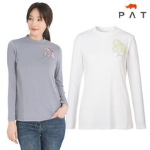 PAT 골지 배색 라운드 티셔츠