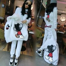 wanzhengwei여자 기모맨투맨 후드베스트 트레이닝 운동복 3종세트