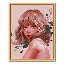 아트홀릭 보석십자수 인물&동물 액자 십자수 DIY 비즈 그림, D478_데이지 소녀, 1개