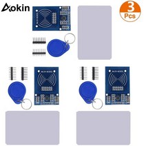 아두이노키트 프로그래밍 전자 아두이노 모듈 부품 Arduino raspberry pi 용 s50 흰색 카드 및 열쇠 고리가있는 3pcs rfid 키트 mifare rc522, 없음