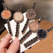 톡톡창고 블링 큐빅 비즈 옆머리 헤어핀 포인트 머리핀 앞머리 일자 삔