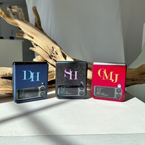 (4컬러)z플립3 갤럭시 케이스 핸드폰 이니셜제작 플립3 폰케이스 맞춤제작 레더 커플케이스 레터링각인 지플립3 제트플립3 플립케이스