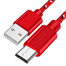 나일론 꼰 마이크로 USB 케이블 0.5m/1m/2m/3m 데이터 동기화 충전기 삼성 호환 화웨이 샤오미 태블릿 안드로이드 전화, [03] Red Micro USB, [03] 2m
