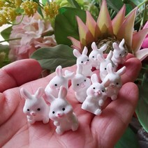 정원소품 조각상 분수대 10 개/토끼 토끼/미니어처/귀여운/요정 정원 놈/이끼 테라리움 장식/공예품/분재 입상/DIY 인형 집 용품, [02] 10 pcs