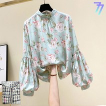 나다운커머스 여성 아주르블라우스 슬리브 쉬폰 셔츠 8컬러 다양한 타입 색상 복고풍 긴팔 남방 스탠드 꽃무늬 데이트룩 데일리룩 코디 이월 이월상품 아주르 블라우스