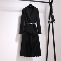 봄 가을 정장 치마 원피스 2023 뉴 봄 디자인 주름 치마