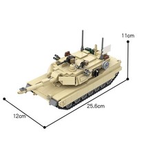 호환 MOC M1A2 에이브람스 주요 전투 탱크 빌딩 블록 미국 군사 시리즈 벽돌 DIY 모델 세트 WW2 군인 피규, 한개옵션0
