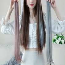 핀 브릿지 부분가발 헤어피스 컬러피스 인모 (7가지), 애쉬다크핑크