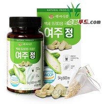 HACCP 여주 정 천연 인슐린 p-인슐린 장수식품 여주정 3개월분 (90정 x 600mg) 1병 + 슈퍼푸드.com 연자육 티백, 1세트, [ (90정 x 600mg) + 1g ]