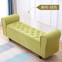 베드벤치 침대스툴 배드벤치 벤치수납의자 가정용 대기 현관벤치 안방꾸미기 수납형벤치, 가로 100cm*세로 40cm*높이 40cm, 린넨-그린