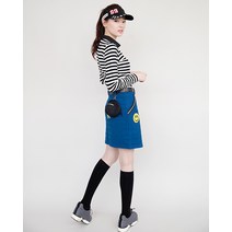 크리스바니 스마일패치 스커트_블루