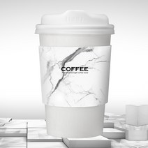 오케이워터 피렌체 마블 종이홀더 800개 16온스용 테이크아웃컵 컵홀더 종이컵 카페 슬리브, 1개