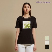 [올리비아로렌] 원포인트 네크메쉬 포인트 티셔츠VOBASWM3431