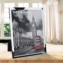 [신양아트] 유리액자 크리스탈액자 상장액자 사진액자 벽걸이액자 탁상용액자 실버라인 6*8