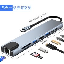 맥북허브 맥북독 아이맥 아이패드 호환 usb 멀티포트 typec 도킹 스테이션 mac 확장 macbook notebook set splitter hdmi interface, 8 in 1 usb2+hdmi+87wpd 전원 공, 0.1m