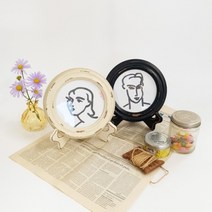 Countryitem 아메리칸 빈티지 우드 라운드 액자 2color, 블랙
