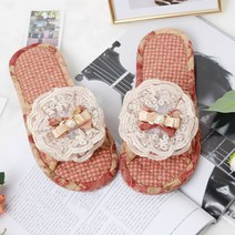 꽃분이네 플라워 두배 두꺼운 바닥 이중쿠션 면슬리퍼 면 실내화 거실화 층간소음방지 세탁가능 가볍고편한 슬리퍼 단체기관 유치원 어린이집 사무실 식당, 오렌지