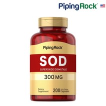 미국 Piping Rock 슈퍼옥시드 디스무타아제 SOD Superoxide Dismutase 2400 Units 300 mg 200캡슐