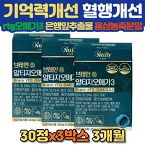 중년 부모님 기억력 혈행 안구건조 중성지질 개선 건강 보조제 DHA EPA 알티지오메가3 홍삼 은행잎 징코