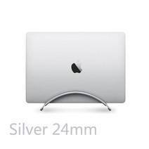 노트북 거치대 맥북 스탠드 Apple 공간 절약형 랙 데스크탑 직립 홀더 용 알루미늄, 실버 24mm