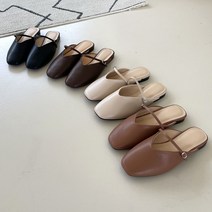 플랜데이 여성 스트랩 메리제인 블로퍼 뮬 빅사이즈