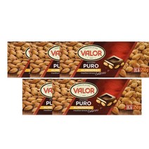 발로르 초콜릿 퓨로 아몬드 250g Valor Chocolate Puro Almendras Mediterraneas, 5팩