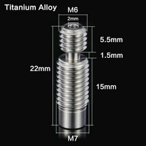 3DSWAY 3D 프린터 부품 V6 티타늄 합금 금속 열 브레이크 목구멍 E3D 나사 열선 히터 블록, 07 TA Thread_01 1pc