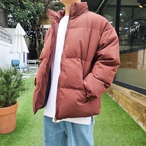 일이오 여성 남자 남녀공용 커플 하이넥 오버핏 숏패딩