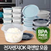 쿡앤밥 냉동밥보관용기 집밥 밀폐 소분정리 전자렌지 밥용기 반찬용기 집밥 정리용기 원형 냉장고, 쿡앤밥450ml 연그레이 4p