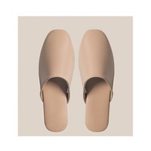 고급 양가죽 실내 슬리퍼 사무실 병원 앞막힌 슬리퍼 핑크 커플실내화, 캬멜