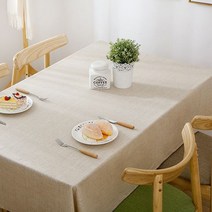 메이크잇 내추럴 린넨 방수천 식탁보 캠핑 방수포 테이블보, 베이지