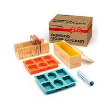 HomeBuddy 비누 커터 세트가 있는 몰드 - 최고의 제작 용품 대나무 상자와 뚜껑이 실리콘 키트 조절 가능한 나무 제작용 올인원