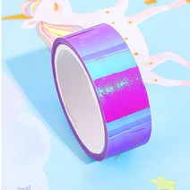 MOHAMM 15mm 와이드 레인보우 홀로그램 컬러 마스킹 테이프 DIY용 반투명 라벨 장식 방수, 04 F