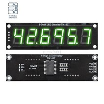 4/6 자리 0.56 인치 7 세그먼트 디지털 튜브 시계 모듈 더블 도트 LED 디스플레이 TM1637 arduino용 파란색 노란색 흰색 녹색 빨간색, [10] 6 Digit green, 10 6 Digit green