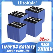 인산철 배터리 밧데리 32pcs 200AH LiFePO4 학년 충전식 리튬 철 골프 카트