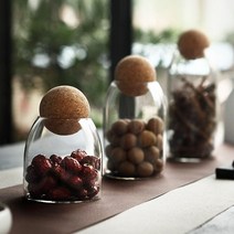 코르크 유리용기 내열유리용기 저방병 시리얼 곡물 티백 보관, 1000ml