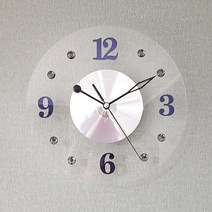 투명 무소음 벽시계 (그레이), 색상:실버