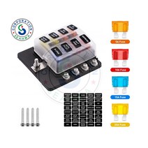 무접지 8구 휴즈박스 홀더 자동차 캠핑카 보트 선박, 1개