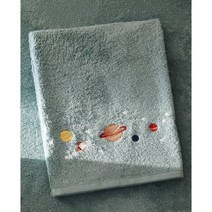 자라홈(ZARAHOME) 글로우 인 더 다크 자수 플래닛 타월 41660013407, 다크 블루_페이스 타월 / 50 x 90 cm