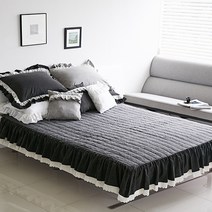 류금숙 여자의 순수 광목워싱 프릴 숏 매트커버 (SS/Q/K/SK)