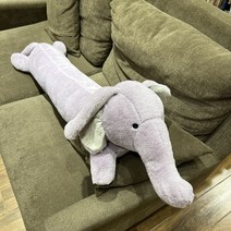 바디필로우귀여운 코끼리 토끼 긴 베개 클램핑 다리 잠자는 포옹 인형 쿠션 플러시 장난감 인형 생일 선물 여성, 110cm, 보라색 코끼리