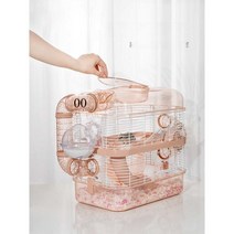 햄스터집 쳇바퀴 케이지 리빙박스 소동물하우스 사육장, 핑크 16CM 무소음 러닝휠 외 6종 세트 무료