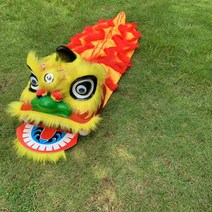 세트 사자춤 소품 격려 학교축제 백댄서 놀이기구 불산 꽹과리, T11-6inch맑고깨끗 노란 사자 머리사자