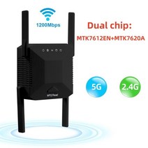 와이파이공유기 LTE라우터 1200Mbps 와이파이 리피터 5Ghz 무선 와이파이 익스텐더 앰프 듀얼 밴드 장거리, 02 Black Dual chip_01 EU 플러그