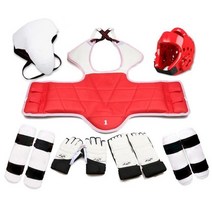 다섯 조각 세트 태권도 장비 헬멧 킥복싱 갑옷 Guantes 드 Boxeo WTF 발 장갑 게임, [05] 165175, 05 7 piece set boy