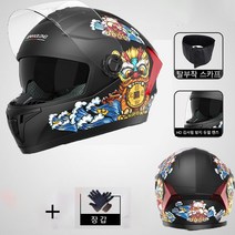 SUN 사계절 공용 헬멧 통기성 답답함 없이 탈부착이 가능한 머플러 헬멧 ABS 충격 반사 방지 램프 고화질 안개 방지 듀얼 렌즈 남녀 라이딩 안전모입니다, 매트 블랙 데칼