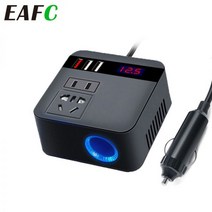 자동차 인버터 150W 피크 DC12V/24V ~ 110V/220V LED 디스플레이 소켓 전원 인버터 QC 3.0 USB 충전기 고속 충전, White, 스페인