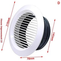 환풍기 커버 교체 욕실 주방 덕트 환기조정 가능한 공기 덮개 원형 천장 벽 구멍 공기 통풍구 그릴, abs-d4